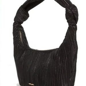 Cult Gaia Mina Knotted Satin Pleated Shoulder Bag NWT Net-A-Porter